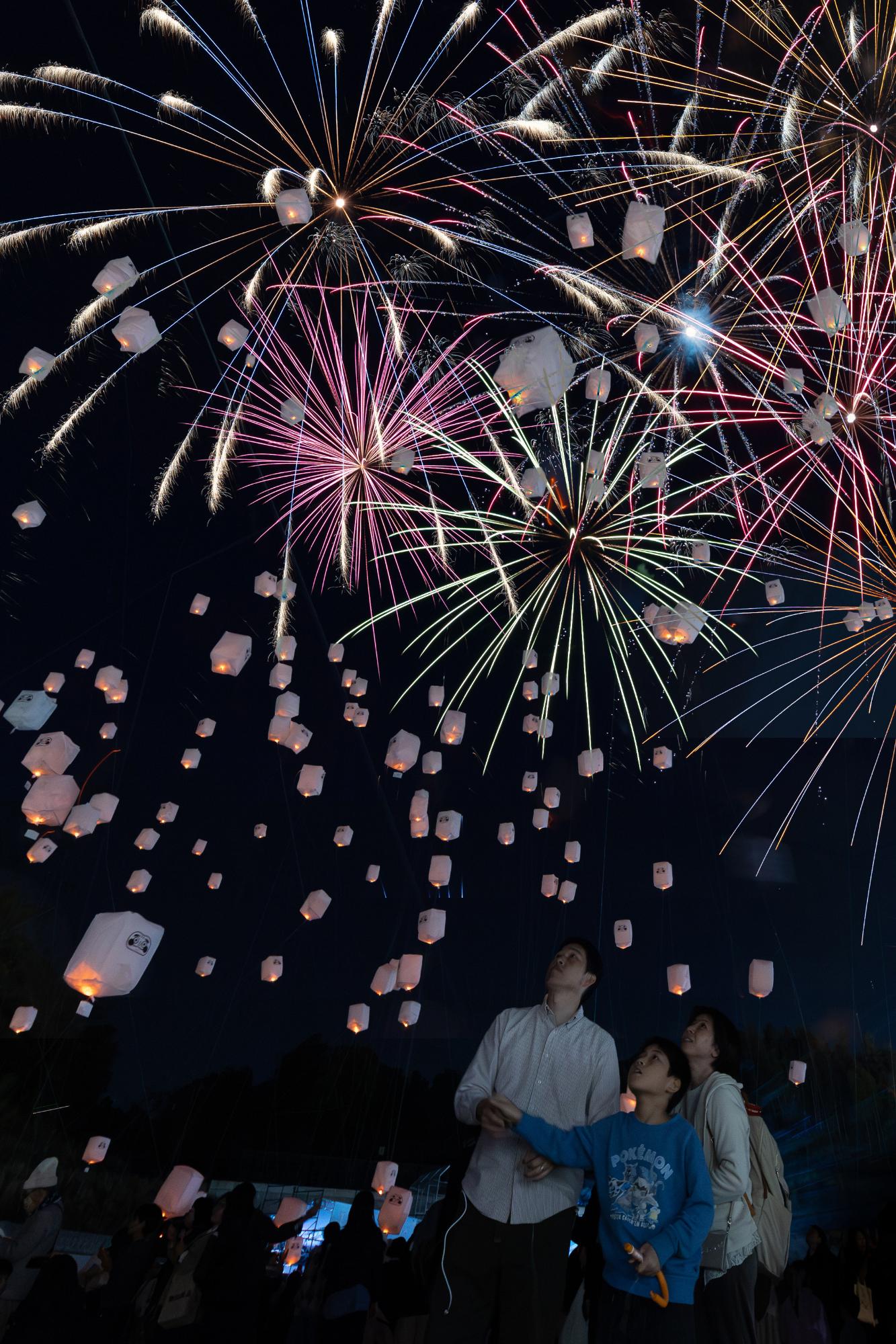 王寺ミルキーウェイ2025の打ち上げ花火の写真