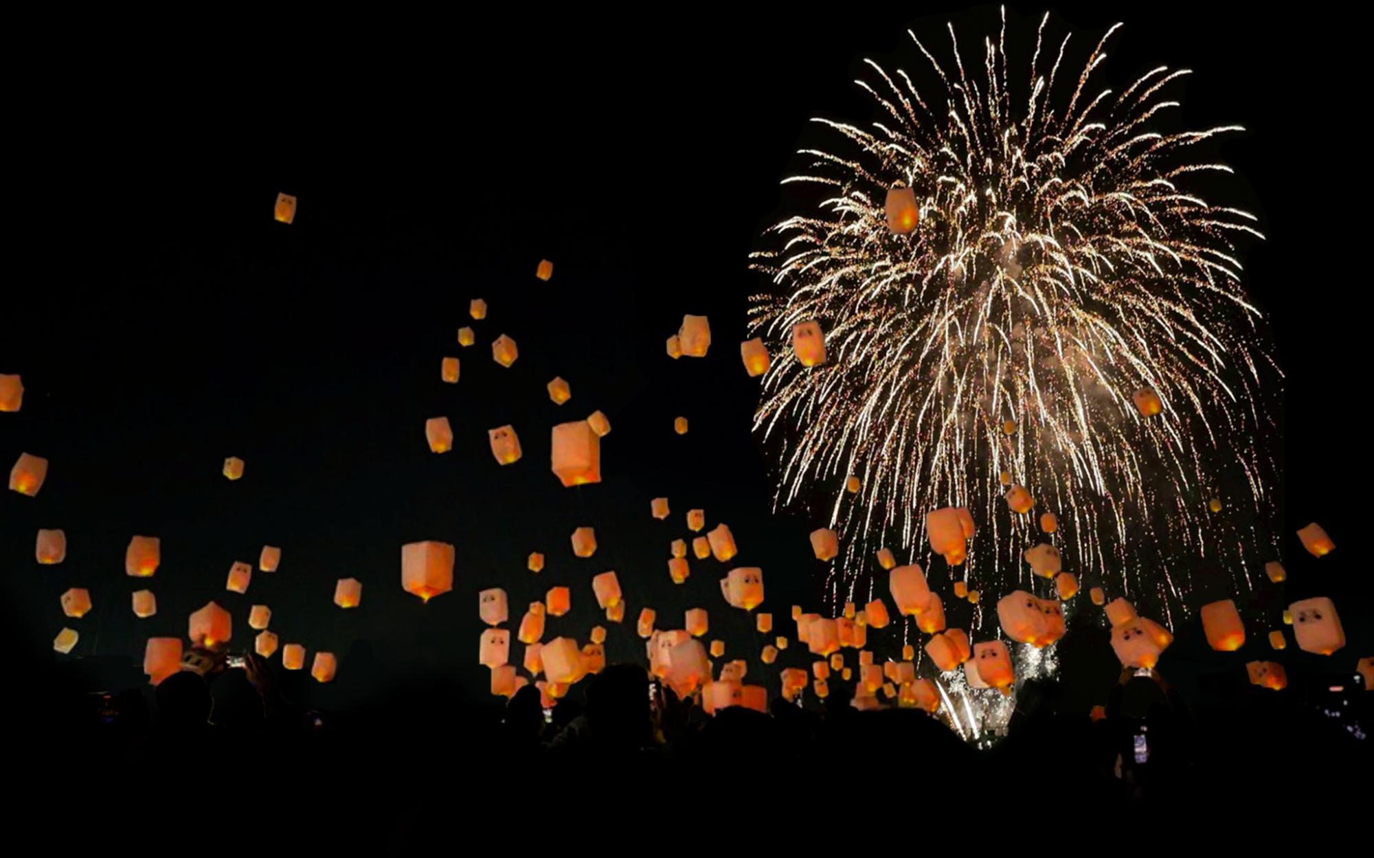 王寺ミルキーウェイ2025の打ち上げ花火の写真